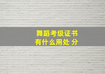 舞蹈考级证书有什么用处 分